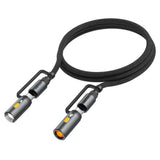 Cablu Acefast de date (J4), Multifunction, Incarcare rapida, Type-C/LED Light to Type-C/Cigarette Lighter, 60W, 3A, 1.2m, negru
