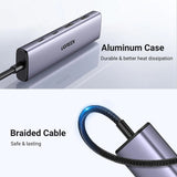 Hub USB UGREEN CM473 (15395), Type-C to 2x Type-C, 2x USB, 5Gbps, Plug&Play, gri