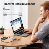 Hub USB UGREEN CM473 (15395), Type-C to 2x Type-C, 2x USB, 5Gbps, Plug&Play, gri