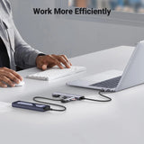 Hub USB UGREEN CM473 (15395), Type-C to 2x Type-C, 2x USB, 5Gbps, Plug&Play, gri