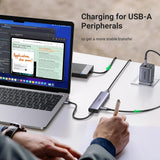 Hub USB UGREEN CM473 (20805), USB to Type-C, 4x USB, 5Gbps, gri