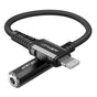 Adaptor Acefast, Audio Cable C1 05 Lightning to Jack 3 5mm Female Apple Hi Fi HD Music Decoding Mfi 0 18m Koff A3d2de