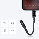 Adaptor Acefast, Audio Cable C1 05 Lightning to Jack 3 5mm Female Apple Hi Fi HD Music Decoding Mfi 0 18m Koff A3d2de