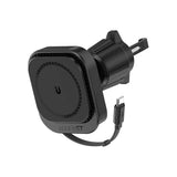Suport auto Acefast cu incarcare wireless (D32), pentru iPhone, MagSafe, Retractabil Cable, pentru Grila ventilatie, USB-C, 85cm, negru