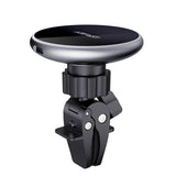 Suport auto Acefast cu Wireless Charging (D3), pentru Grila ventilatie, Prindere magnetica, Incarcare rapida, Reglabil, 15W, argintiu