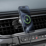 Suport auto Acefast cu Wireless Charging (D40), pentru Grila ventilatie, Prindere magnetica, Ice Cooling, Qi2, USB-C, 15W, gri