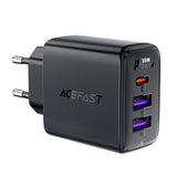 Incarcator retea Acefast (A57), GaN, Incarcare rapida, 2x USB, Type-C, PD35W, Smart Chip, negru