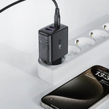 Incarcator retea Acefast (A57), GaN, Incarcare rapida, 2x USB, Type-C, PD35W, Smart Chip, negru