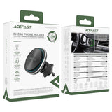 Suport auto Acefast cu Wireless Charging (D41), pentru Grila ventilatie, Prindere magnetica, USB-C, 15W, pentru 4.7, argintiu