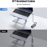 Hub USB UGREEN CM512 (45320), USB-C to 2x USB-C, 2x USB, 1x RJ45 1000Mbps, Plug & Play, 10Gbps Transfer, gri