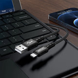 Cablu Acefast de date (C1-02), USB to Lightning, 2.4A, Incarcare rapida, MFi Certification, Nylon Braid, 1.2m, negru