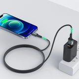Cablu Acefast de date (C1-02), USB to Lightning, 2.4A, Incarcare rapida, MFi Certification, Nylon Braid, 1.2m, negru