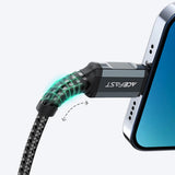 Cablu Acefast de date (C1-02), USB to Lightning, 2.4A, Incarcare rapida, MFi Certification, Nylon Braid, 1.2m, negru