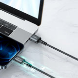 Cablu Acefast de date (C1-02), USB to Lightning, 2.4A, Incarcare rapida, MFi Certification, Nylon Braid, 1.2m, negru
