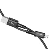 Cablu Acefast de date (C1-02), USB to Lightning, 2.4A, Incarcare rapida, MFi Certification, Nylon Braid, 1.2m, negru