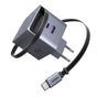 Incarcator retea UGREEN X614 (65822), USB, 2x Type-C, GaN, Incarcare rapidar, 45W, gri