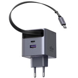 Incarcator retea UGREEN X614 (65822), USB, 2x Type-C, GaN, Incarcare rapidar, 45W, gri