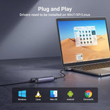 Adaptor UGREEN Ethernet Adapter CM209 (50922), USB to RJ45 LAN Port, Plug & Play, Universal, LED, 1000Mbps, 1Gbps