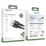 Cablu Acefast de date (C2-03), Type-C to Type-C, 60W, 3A, Incarcare rapida, 1.2m, negru