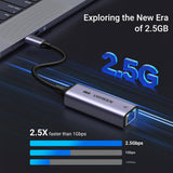 Adaptor UGREEN Ethernet Adapter CM648 (25052), USB-C to RJ45 LAN Port, Plug & Play, Windows, Macos, 1000Mbps, 5Gbps