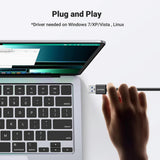 Adaptor UGREEN Ethernet Adapter (20265), USB to 3x USB, RJ45 LAN Port, Plug & Play, 1000Mbps, 5Gbps, 20cm, Negru