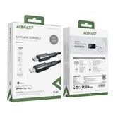 Cablu Acefast de date (C1-01), Type-C to Lightning, 30W, 3A, Incarcare rapida, MFi Certification, Nylon Braid, 1.2m, negru