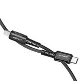 Cablu Acefast de date (C1-01), Type-C to Lightning, 30W, 3A, Incarcare rapida, MFi Certification, Nylon Braid, 1.2m, negru
