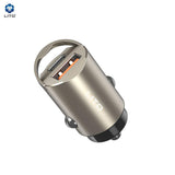 Incarcator auto Lito (IN-C03), 1x USB, 1x Type-C, 30W, Incarcare rapida, Ultra-Mini & Sleek Design, Universal, auriu