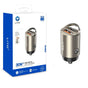 Incarcator auto Lito (IN-C03), 1x USB, 1x Type-C, 30W, Incarcare rapida, Ultra-Mini & Sleek Design, Universal, auriu