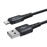 Cablu Acefast de date (C4-02), Incarcare rapida, USB to Lightning, 2.4A, Aliaj aluminiu, 1.8m, negru
