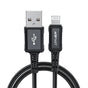 Cablu Acefast de date (C4-02), Incarcare rapida, USB to Lightning, 2.4A, Aliaj aluminiu, 1.8m, negru