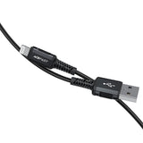 Cablu Acefast de date (C4-02), Incarcare rapida, USB to Lightning, 2.4A, Aliaj aluminiu, 1.8m, negru