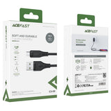 Cablu Acefast de date (C3-09), USB to Micro-USB, 2.4A, 480Mbps, 1.2m, alb