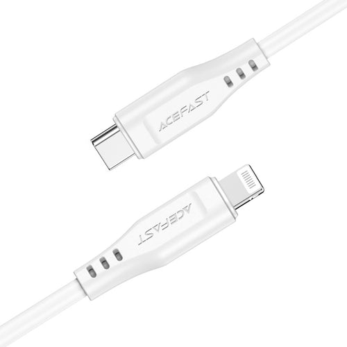 Cablu Acefast de date (C3-01), Type-C to Lightning, 30W, 3A, Incarcare rapida, 1.2m, alb