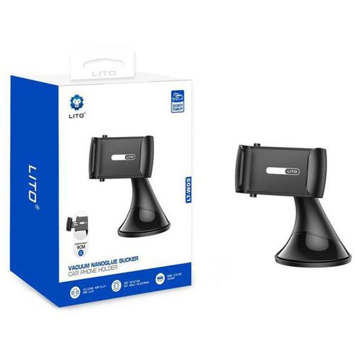 Suport auto Lito Nano Glue Sucker (LT-W09), pentru Bord, Parbriz, No-slip, No-drill, 360°, Ultra-Lightweight, gri