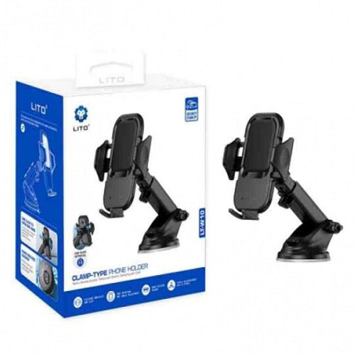 Suport auto Lito (LT-W10), pentru Bord, Three-layer Nano-gel Suction Cups, Double-lock Vacuum System, 7.3-inch Max, gri
