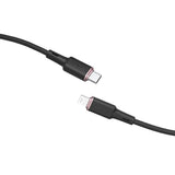 Cablu Acefast de date (C2-01), Type-C to Lightning, 30W, 3A, Incarcare rapida, MFi Certification, 1.2m, negru