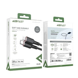 Cablu Acefast de date (C2-01), Type-C to Lightning, 30W, 3A, Incarcare rapida, MFi Certification, 1.2m, negru
