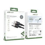 Cablu Acefast de date (C2-04), USB to Type-C, Incarcare rapida, 3A, 1.2m, negru