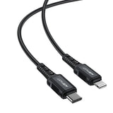 Cablu Acefast de date (C4-01), Incarcare rapida, Type-C to Lightning, 30W, 3A, Aliaj aluminiu, 1.8m, negru
