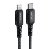 Cablu Acefast de date (C4-01), Incarcare rapida, Type-C to Lightning, 30W, 3A, Aliaj aluminiu, 1.8m, negru