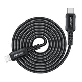 Cablu Acefast de date (C4-01), Incarcare rapida, Type-C to Lightning, 30W, 3A, Aliaj aluminiu, 1.8m, negru