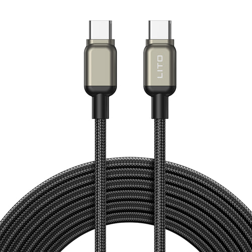 Cablu Lito de date (LD17), Type-C to Type-C, Incarcare rapida, Braided Nylon, negru
