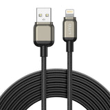 Cablu Lito de date (LD17), USB to Lightning, Incarcare rapida, Braided Nylon, 1m, negru