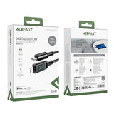 Cablu Acefast de date (C6-01), Type-C to Lightning, Incarcare rapida, 3A, Afisaj LED, 1.2m, negru