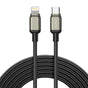 Cablu Lito de date (LD17), Type-C to Lightning, Incarcare rapida, Braided Nylon, 1m, negru