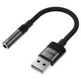 Adaptor Acefast Audio Adapter (J13), USB Male to Jack 3.5mm Female, Plug & Play, High-Fidelity Sound, No Delay, 15cm