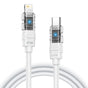 Cablu Lito de date Mechanical (LD05), Type-C to Lightning, Incarcare rapida 27W, Transparent Head, LED, 1m, alb