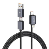 Cablu Lito de date Magnetic 4in1 (LD21), 5A High Current, 100W Incarcare rapida, Magnetic Design, Integrat Smart Chip, alb