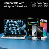 Cablu Spigen de date Essential EB6010AC (ACA08715), Incarcare rapida, USB to Type-C, 60W, 480Mbps, 1m, alb